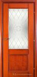 Межкомнатная дверь Краснодеревщик шпон дуба 33.24 Бразильская груша Стекло Роса