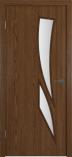 Межкомнатная дверь с покрытием EcoCraft GL Woodline 3 Корица Белый сатинат