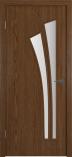Межкомнатная дверь с покрытием EcoCraft GL Woodline 4 Корица Белый сатинат
