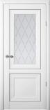 Дверь межкомнатная Альберо Прадо Белая стекло Мателюкс гранд
