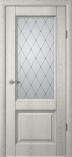Дверь межкомнатная Альберо Тициан с патиной Ясень Грей стекло Мателюкс классика