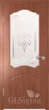 Межкомнатная дверь из ПВХ Сигма 32 Итальянский Орех белое худ. матированное (Гри