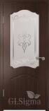 Межкомнатная дверь из ПВХ Сигма 32 Венге белое худ. матированное (Гринлайн)