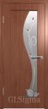 Межкомнатная дверь из ПВХ Сигма 52 Итальянский Орех белое худ. матированное (Гри