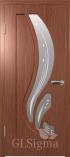 Межкомнатная дверь из ПВХ Сигма 82 Итальянский Орех белое худ. матированное (Гри