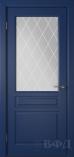 Межкомнатная дверь Стокгольм ДО эмаль синяя сатинат с печатью (ВФД)