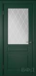 Межкомнатная дверь Стокгольм ДО эмаль зеленая сатинат с печатью (ВФД)