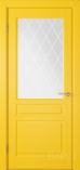 Межкомнатная дверь Стокгольм ДО эмаль желтая сатинат с печатью (ВФД)