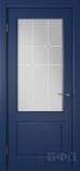 Межкомнатная дверь Доррен ДО эмаль синяя сатинат с печатью (ВФД)
