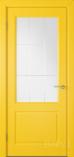Межкомнатная дверь Доррен ДО эмаль желтая сатинат с гравировкой (ВФД)