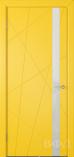 Межкомнатная дверь Флитта ДО эмаль желтая ультра белое стекло (ВФД)