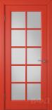 Межкомнатная дверь Гланта ДО эмаль красная стекло сатин (ВФД)