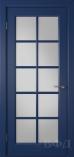 Межкомнатная дверь Гланта ДО эмаль синяя стекло сатин (ВФД)