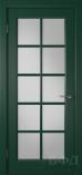 Межкомнатная дверь Гланта ДО эмаль зеленая стекло сатин (ВФД)