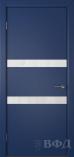 Межкомнатная дверь Ньюта ДО эмаль синяя ультра белое стекло (ВФД)