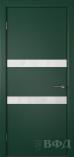 Межкомнатная дверь Ньюта ДО эмаль зеленая ультра белое стекло (ВФД)