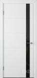 Межкомнатная дверь Тривиа ДО эмаль белая ультра черное стекло (ВФД)