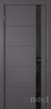 Межкомнатная дверь Тривиа ДО эмаль графит ультра черное стекло (ВФД)