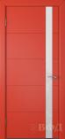 Межкомнатная дверь Тривиа ДО эмаль красная ультра белое стекло (ВФД)