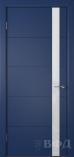 Межкомнатная дверь Тривиа ДО эмаль синяя ультра белое стекло (ВФД)