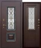 Входная металлическая дверь со стеклопакетом Ferroni Венеция Венге