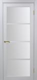 Дверь межкомнатная из экошпона Оптима Порте Турин 540 Белый монохром остекление 