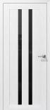 Дверь межкомнатная из эко шпона Сигма-2 Снежная Лиственница Стекло черное