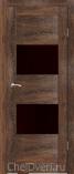 Межкомнатная дверь из экошпона Форте Виски темное стекло