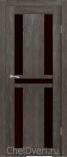Межкомнатная дверь из экошпона Мадена Гранит темное стекло