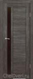 Межкомнатная дверь из экошпона Пиано Гранит темное стекло