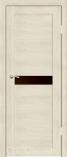 Межкомнатная дверь из экошпона Примо Ваниль темное стекло