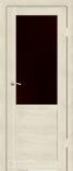 Межкомнатная дверь из экошпона Венеция ДО Ваниль темное стекло