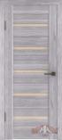 Межкомнатная дверь с покрытием из Эко Шпона ВФД Line 1 Серый дуб Бежевое стекло