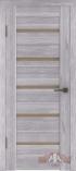 Межкомнатная дверь с покрытием Эко Шпона ВФД Line 1 Серый дуб Бронза стекло