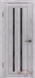 Межкомнатная дверь с покрытием из Эко Шпона ВФД Line 2 Серый дуб Ультра черное с