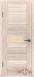 Межкомнатная дверь с покрытием из Эко Шпона ВФД Line 4 Капучино Бежевое стекло