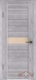 Межкомнатная дверь с покрытием из Эко Шпона ВФД Line 4 Серый дуб Бежевое стекло