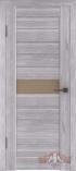 Межкомнатная дверь с покрытием из Эко Шпона ВФД Line 4 Серый дуб Бронза стекло