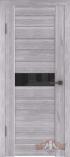 Межкомнатная дверь с покрытием из Эко Шпона ВФД Line 4 Серый дуб Ультра черное с