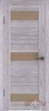 Межкомнатная дверь с покрытием из Эко Шпона ВФД Line 5 Серый дуб Бронза стекло