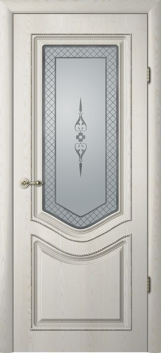 Дверное полотно остекленное Эко-шпон Сеул 700 Кедр снежный, стекло мателюкс
